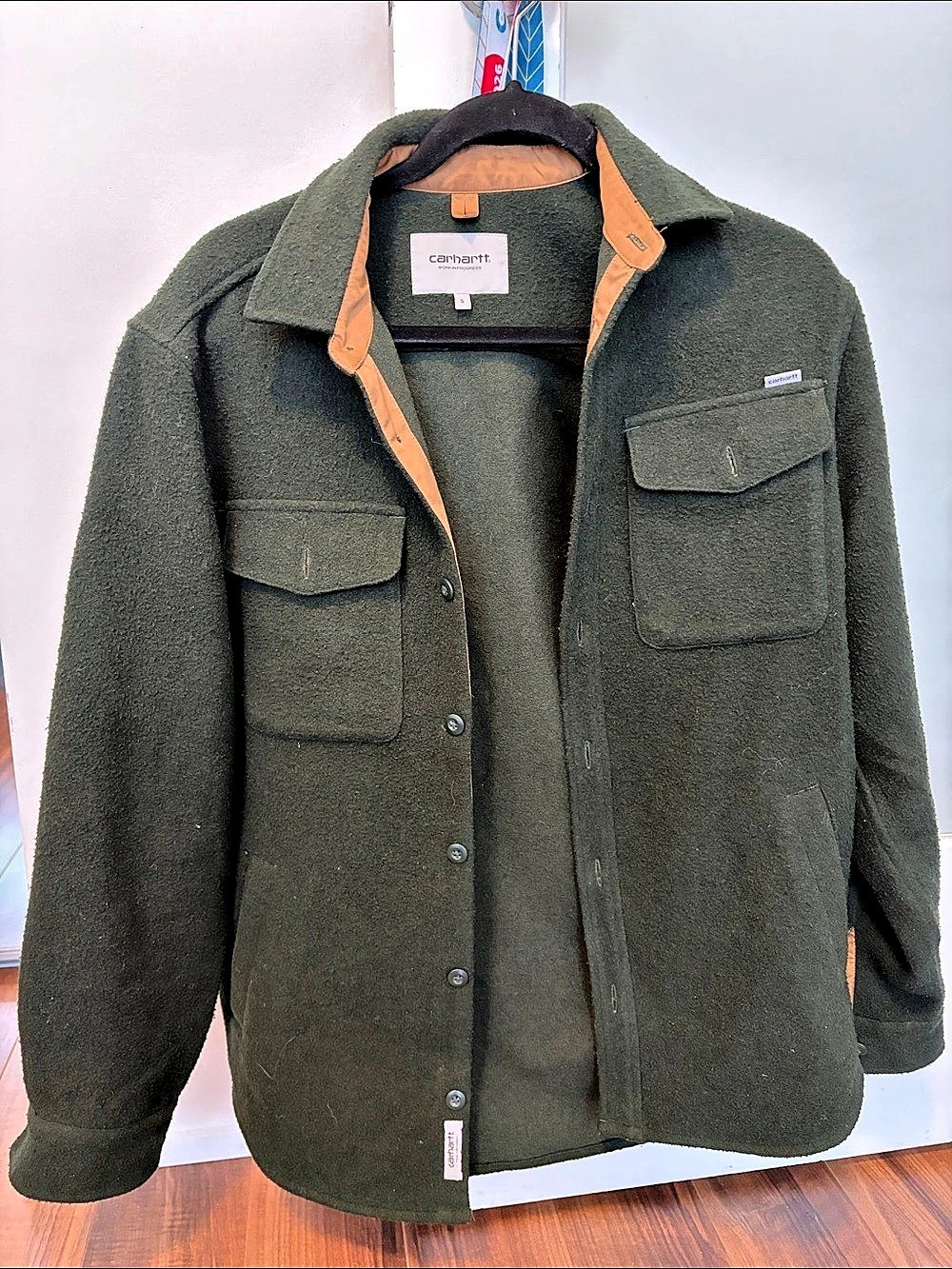 Carhartt Milner Shirt Jac Wool Blend Green Shirt Jacket Small